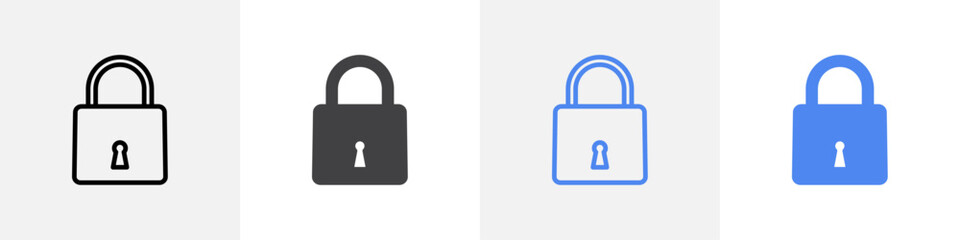 lock icon vector set use for web ui or app