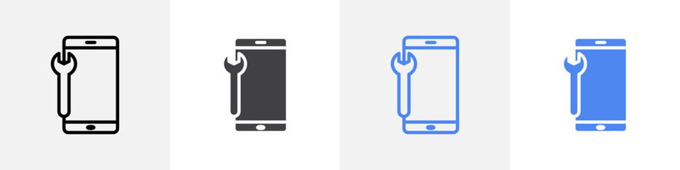 mobile repair icon vector set use for web ui or app