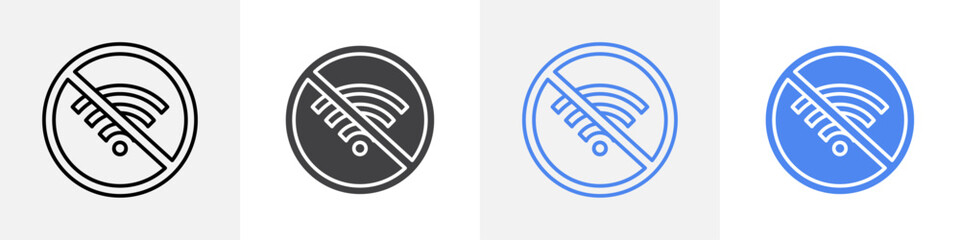 no wifi icon vector set use for web ui or app