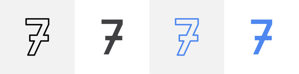 Obraz premium number 7 icon vector set use for web ui or app