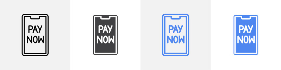 pay now icon vector set use for web ui or app