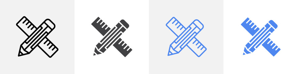 pencil scale icon vector set use for web ui or app
