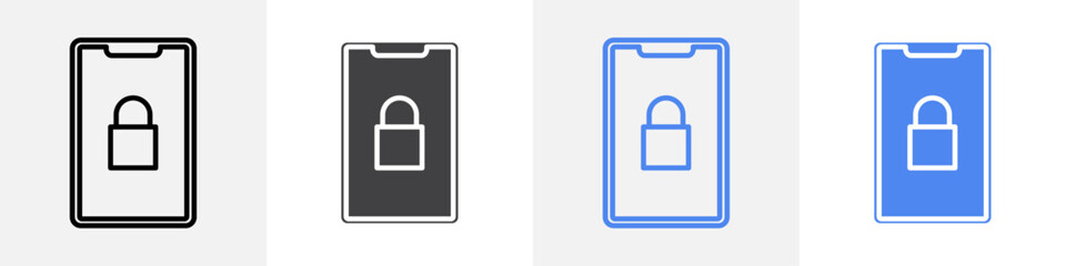 phone lock icon vector set use for web ui or app