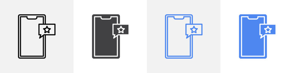 phone rating icon vector set use for web ui or app