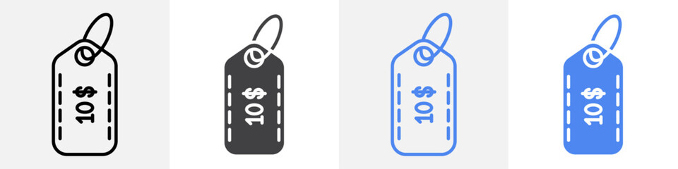 price tag icon vector set use for web ui or app