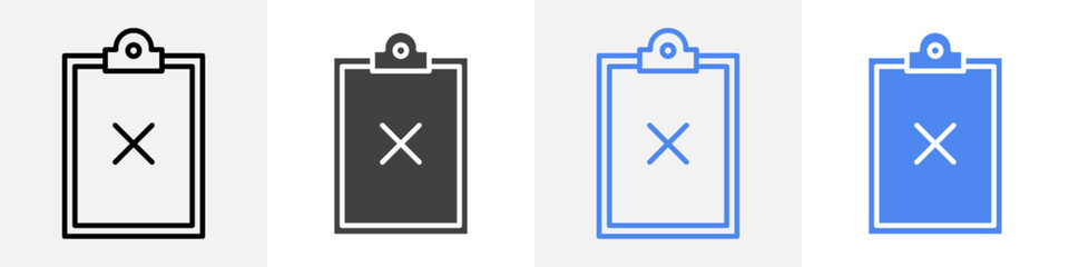 sheet with cross icon vector set use for web ui or app