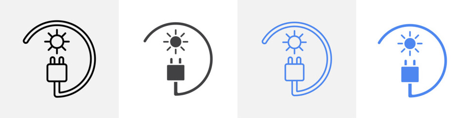 solar power icon vector set use for web ui or app
