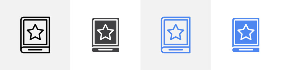 star book icon vector set use for web ui or app