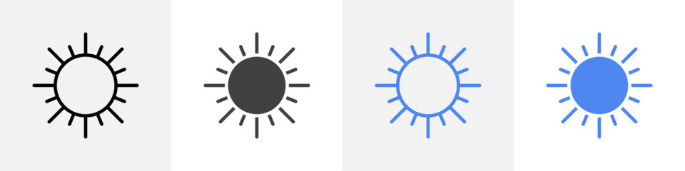 sun icon vector set use for web ui or app