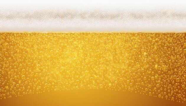 Realistic beer foam with bubbles. Beer glass with a cold drink. Background for bar design, oktoberfest flyers. Vector illustration