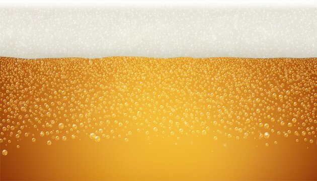 Realistic beer foam with bubbles. Beer glass with a cold drink. Background for bar design, oktoberfest flyers. Vector illustration