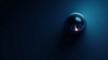 Dome camera with high technology, dark navy background
