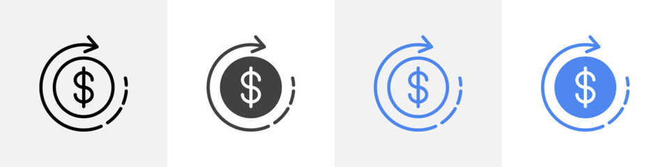 time is money icon vector set use for web ui or app