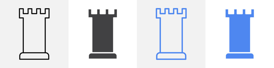 tower icon vector set use for web ui or app