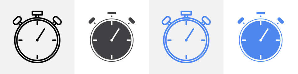timer clock icon vector set use for web ui or app