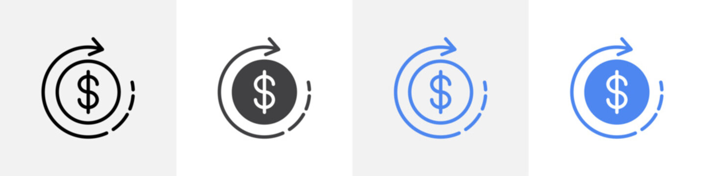 time is money icon vector set use for web ui or app