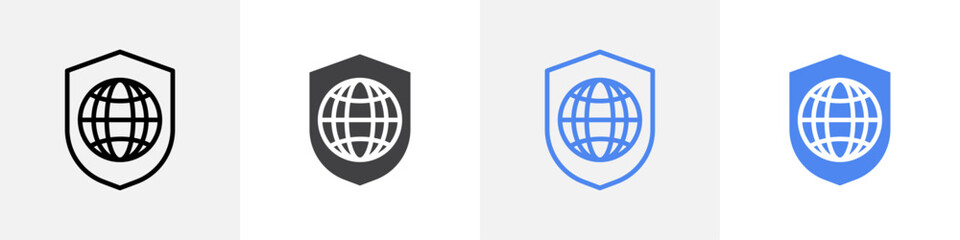 web protection icon vector set use for web ui or app