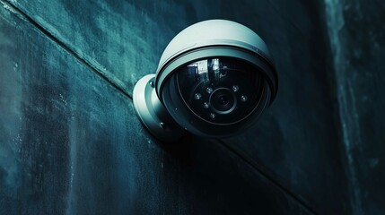 Security camera with high technology, dark ambient background