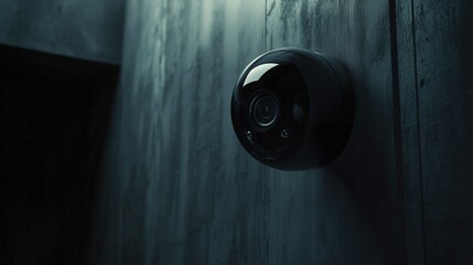 Security camera with high technology, dark ambient background