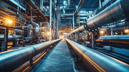  Production of yellow gas pipes in a factory