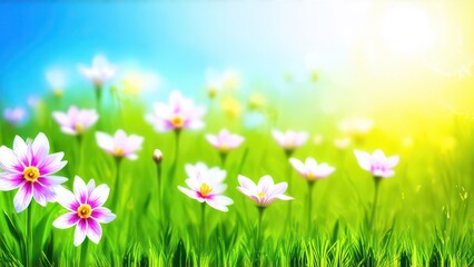 Beautiful light background for a greeting card with delicate flowers 