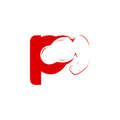 A combination logo between fitness hands with letters, numbers, alphabet, initials with a red base color for business purposes and others