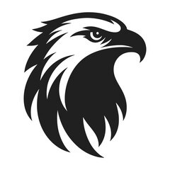 Premium Quality Hawk Head silhouette Illustration Design.