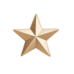 Obraz premium Stylized golden star with a three-dimensional design, perfect for decoration, awards, and festive themes. transparent background