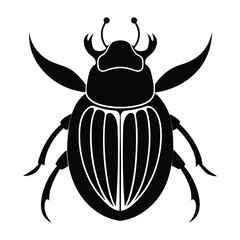 A black and white beetle illustration, Beetle icon Silhouette