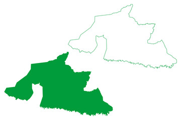 Brasileia municipality (Acre state, Municipalities of Brazil, Federative Republic of Brazil) map vector illustration, scribble sketch Brasileia map