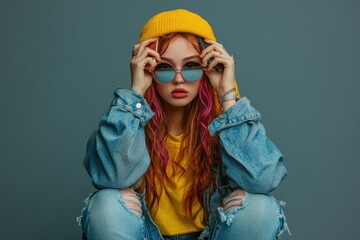 Young girl addicted to social media and technology.