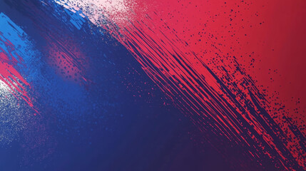 "Abstract sports background featuring a blue and red gradient brushstroke with a grunge effect and halftone details, perfect for poster or banner design."