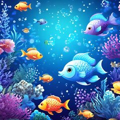 Fototapeta premium under the sea filled with fish and coral