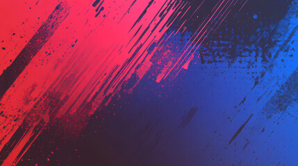 "Abstract sports background featuring a blue and red gradient brushstroke with a grunge effect and halftone details, perfect for poster or banner design."