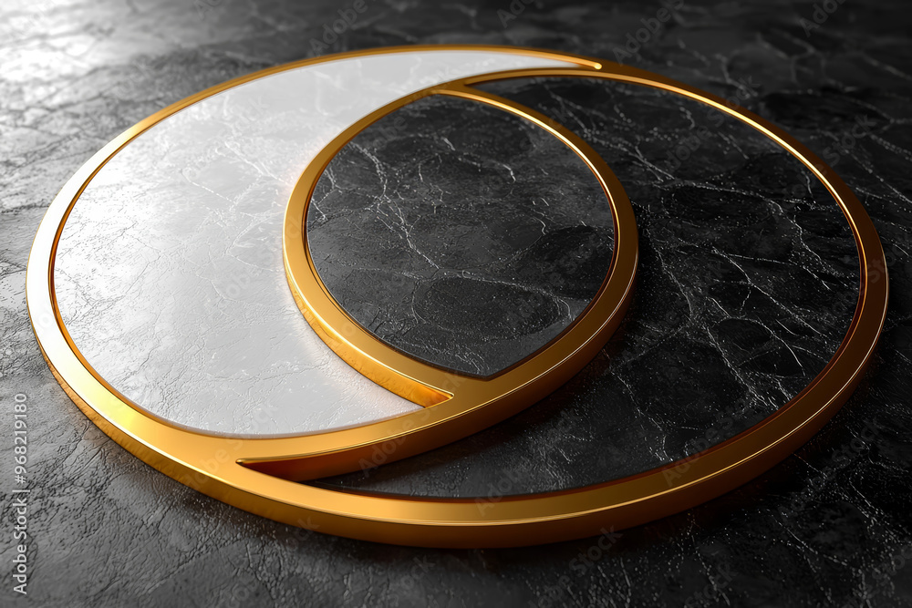 Poster a diagram showing the intersection of two circles with overlapping regions, illustrating the concept
