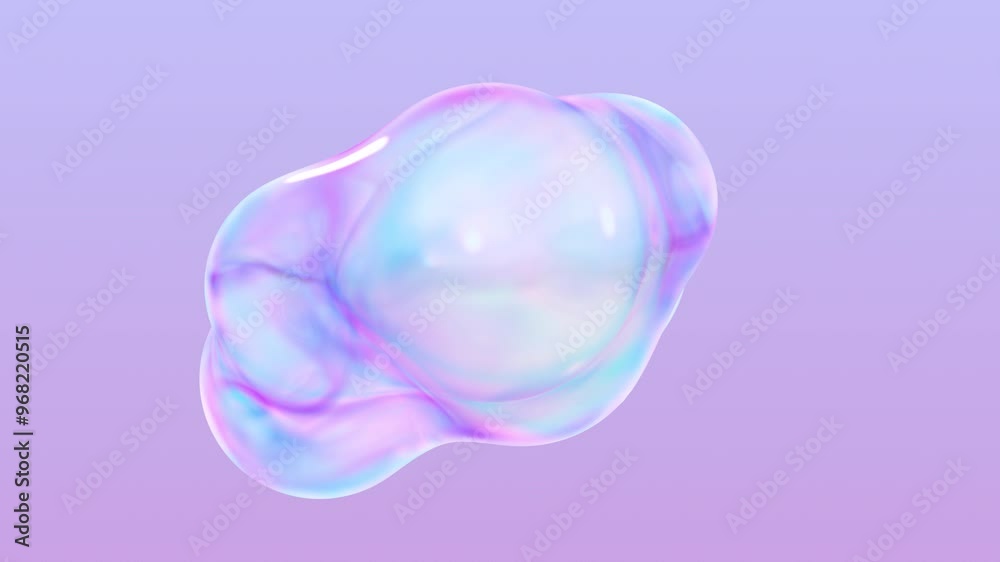 Poster metaball animation of morphing liquid blobs. background of 3d abstract colorful metaballs. in ultra 
