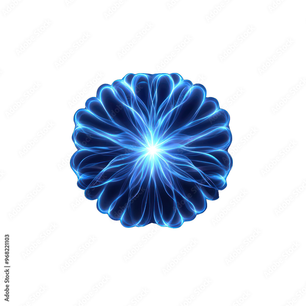 Wall mural a mesmerizing blue abstract design featuring intricate glowing patterns, perfect for backgrounds and