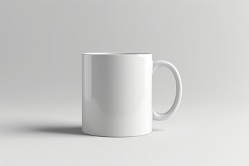 Obraz premium A white coffee cup sits on a table,