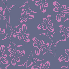 Colorful flowers and branchs whit shadow on a white backgeound.