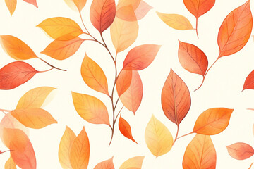 Obraz premium Stylish Autumn pattern. Watercolor floral seamless pattern for textiles, backgrounds, web design, crafts paper, and more