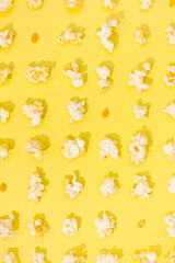 Popcorn on a yellow background