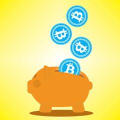 Orange Bitcoin Piggy Bank