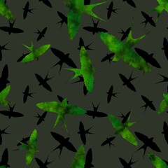 Ethnic animals seamless swallows pattern for wrapping paper and fabrics