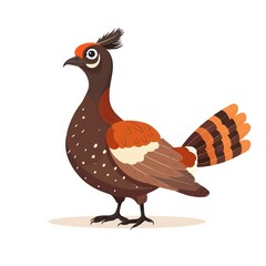Obraz premium Grouse Time element animal cartoon isolated whitebackground 16:9