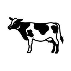 Cow Silhouette Icon - Transparent Background Clipart