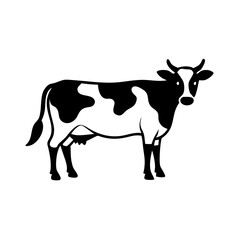 Cow Silhouette Icon - Transparent Background Clipart