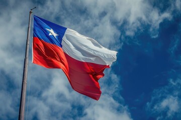 Naklejka premium Festive spirit: happy fiestas patrias Chile, honoring independence day, featuring jubilant people celebrating, vibrant cultural expressions, patriotic displays that embody essence of national pride.