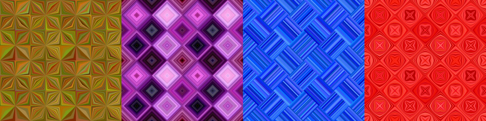 Seamless color geometric pattern set
