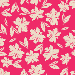 Flowers seamless pattern. vector illustration. Abstract flowers, floral vector with leaves