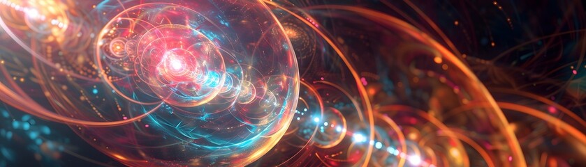 Obraz premium A mesmerizing swirl of vibrant colors and light, embodying the mystery of the cosmos and the beauty of abstract art.